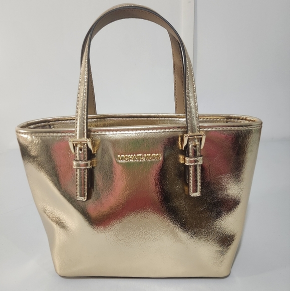 Michael Kors Small Gold Tote Bag - Picture 1 of 11